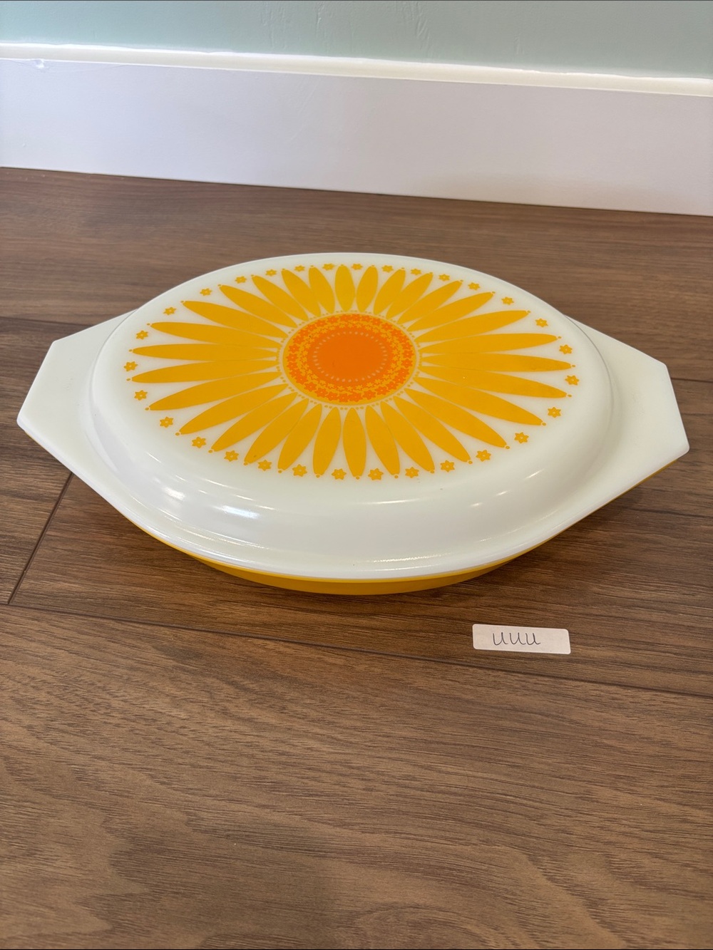Pyrex Sunflower Daisy Divided Oval with Lid